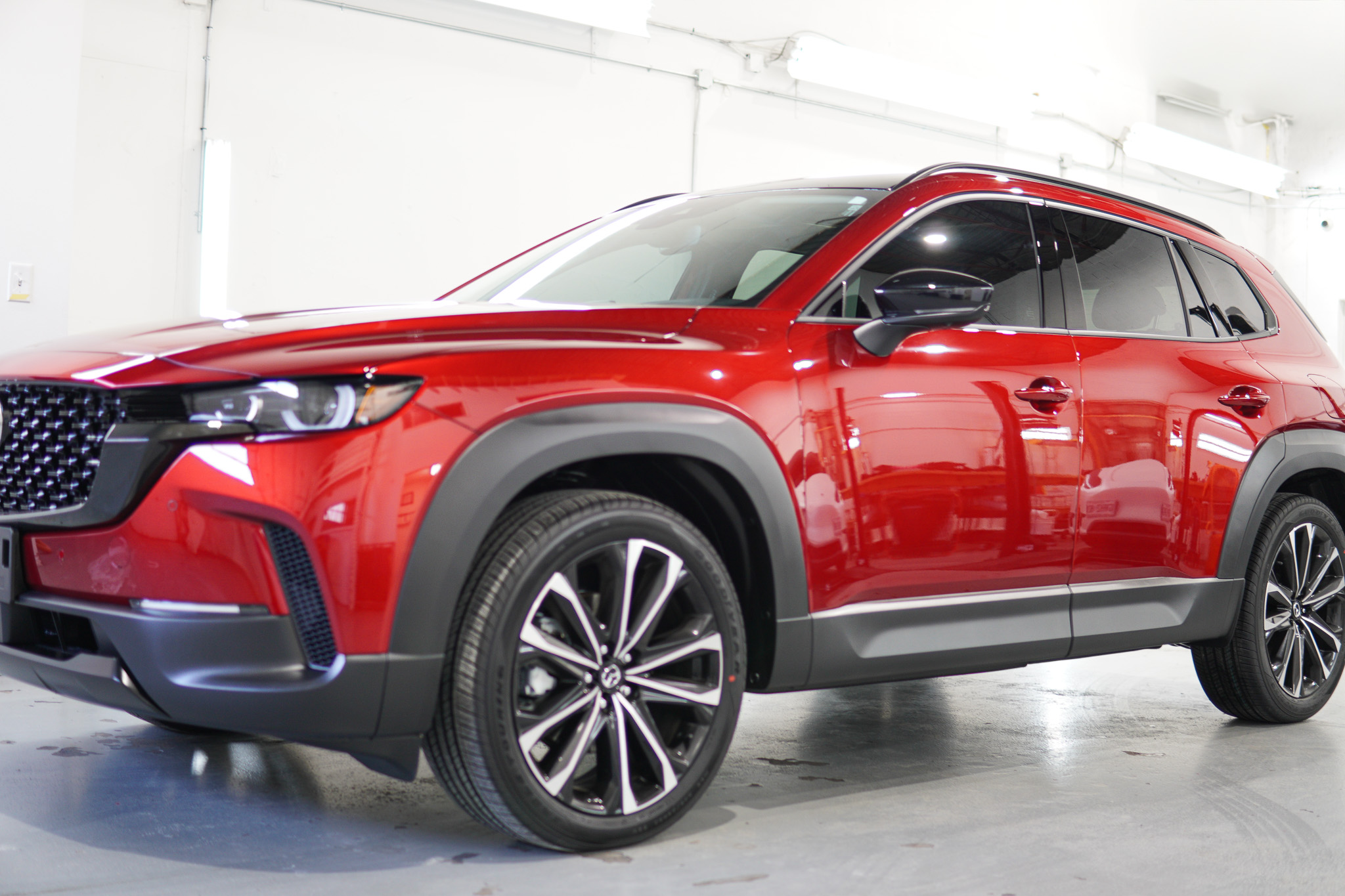Mazda CX-50 SUV with Autobahn ceramic window tint installed by Evelyn Protective Films in Markham for heat and UV protection