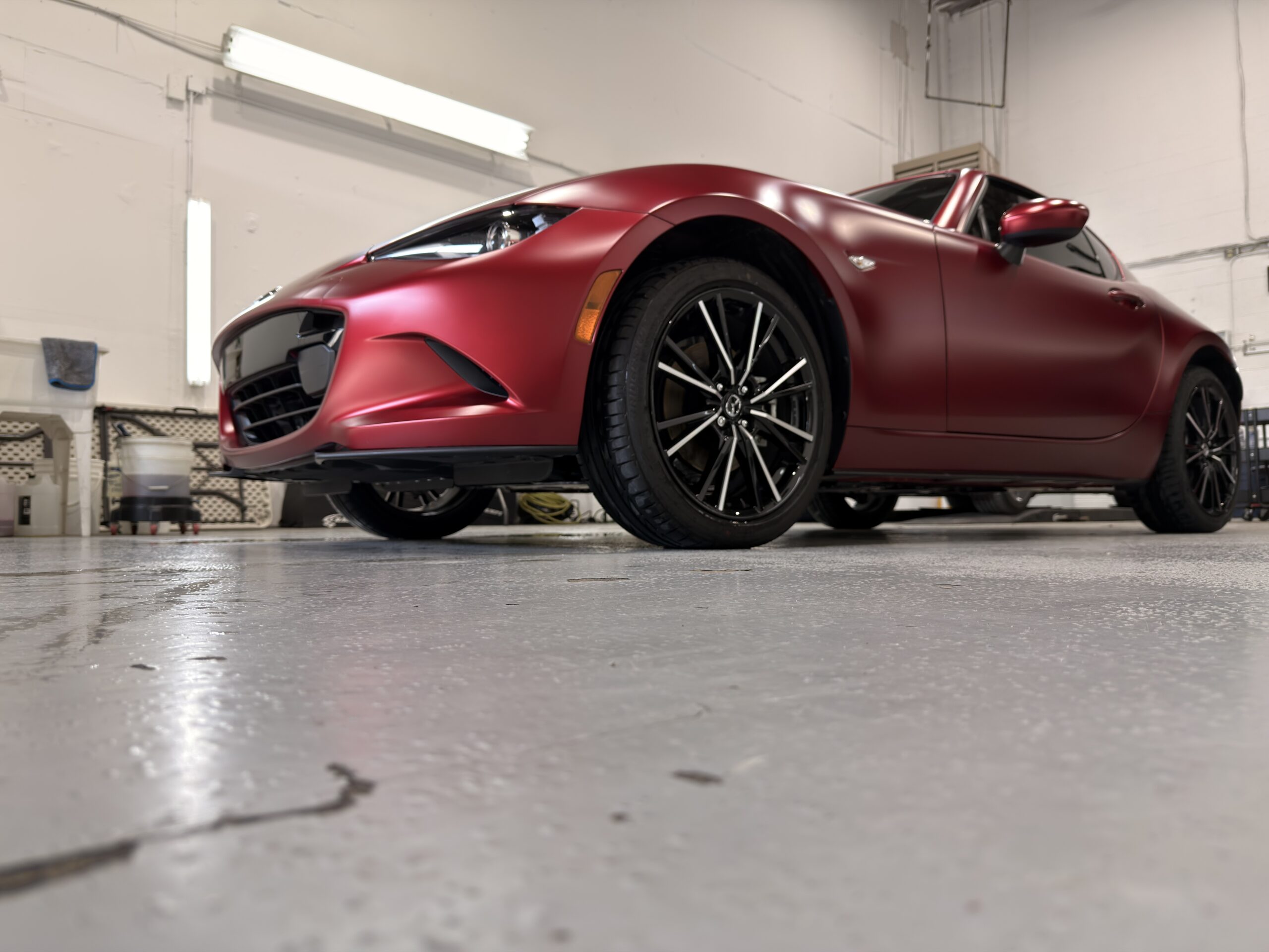 Mazda MX-5 RF finished in Ultrafit XP Retro Matte paint protection film at the Evelyn Protective Films studio in Markham