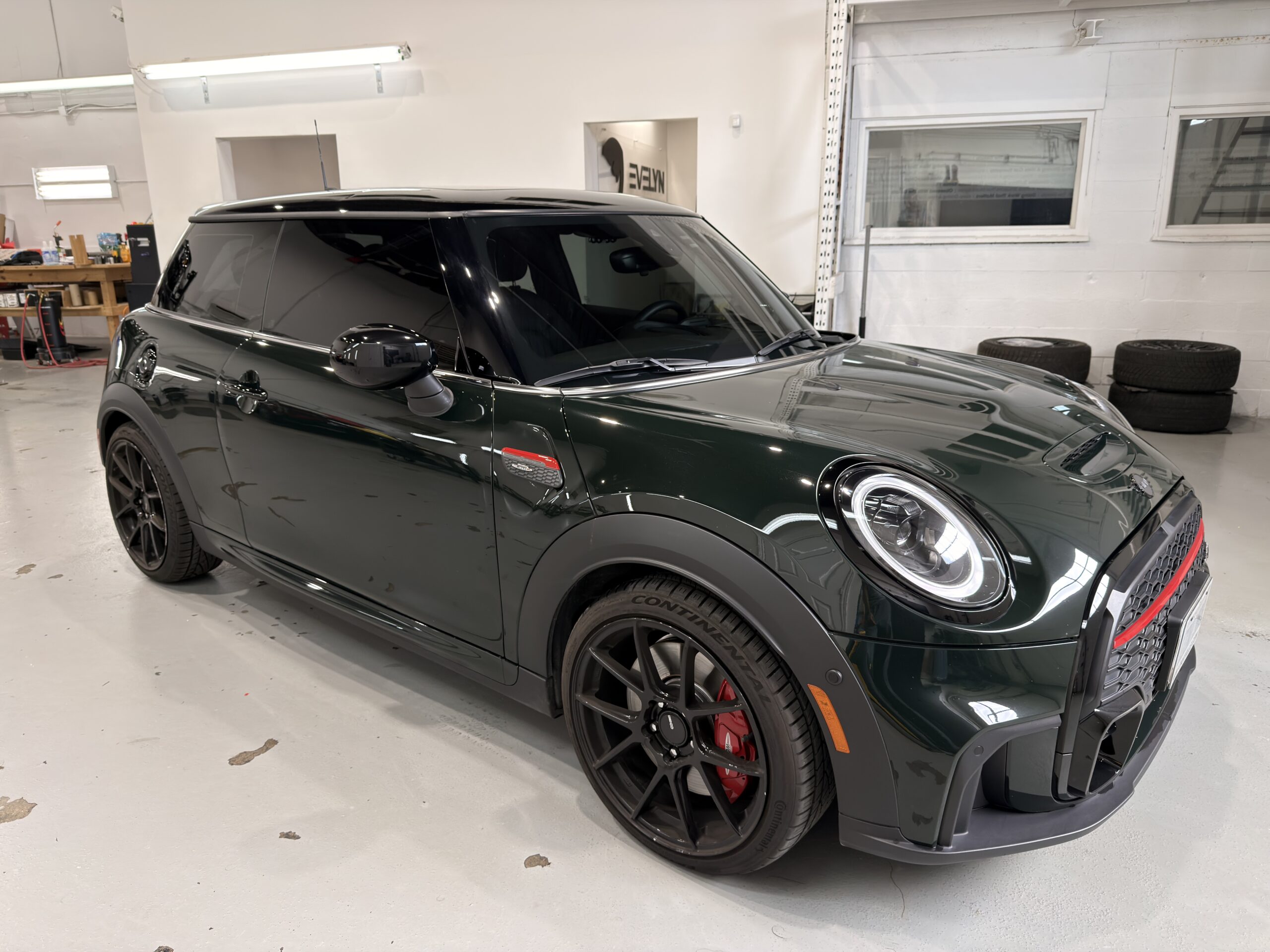 Completed window tint showing even shade across matched glass