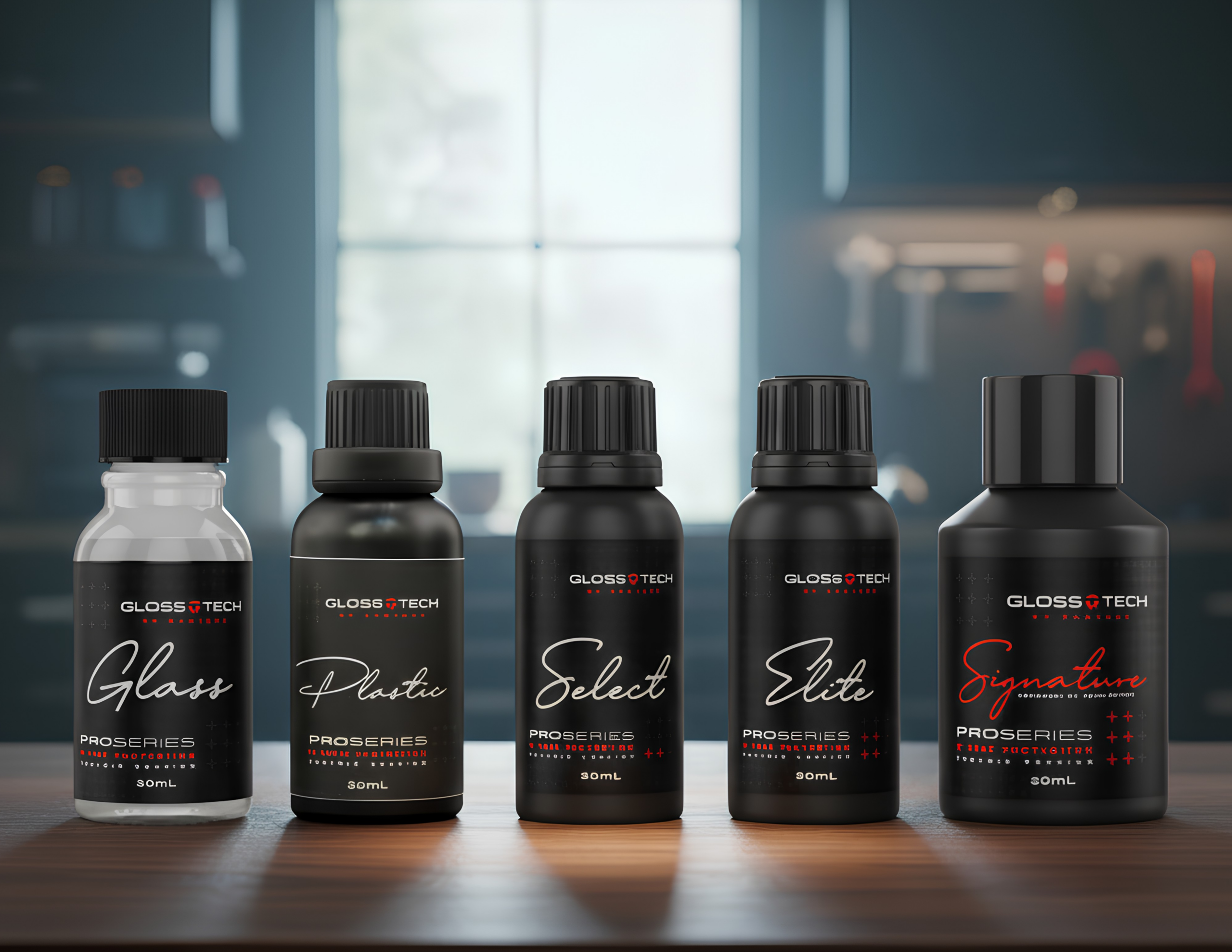 GlossTech ProSeries Glass, Plastic, Select, Elite and Signature coating bottles